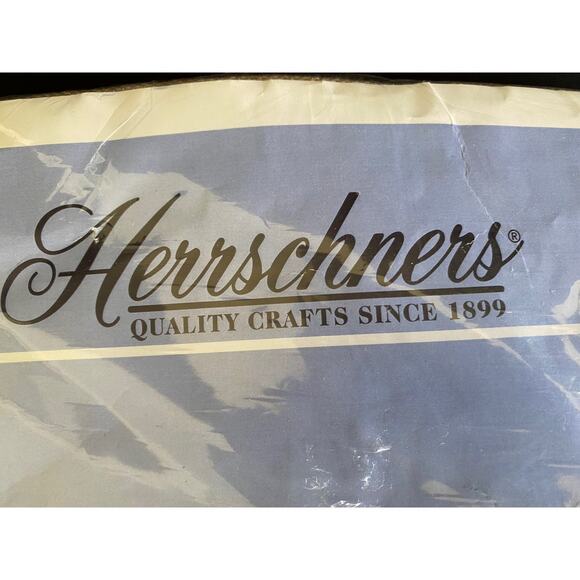 Herrschner's Cross Stitch Kit | Bows and Bells Table Topper 36" Square Holiday - Picture 9 of 10